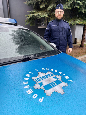 Dzielnicowy z Komendy Powiatowej Policji  w Zgierzu.