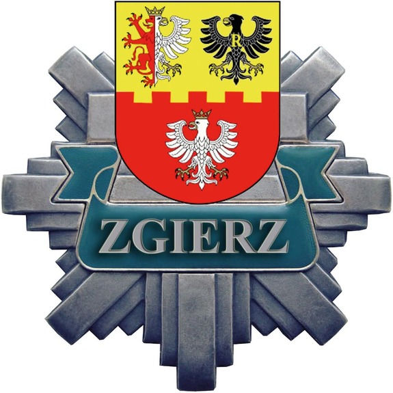Gwiazda policyjna z napisem zgierz
