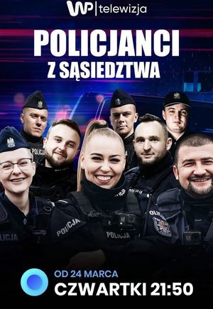 Zwiastun serialu na zdjęciu policjanci biorący udział   w filmie.