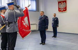 uroczystość mianowania Komendanta Powiatowego Policji w Kutnie młodszego inspektora Wojciecha Świercza.