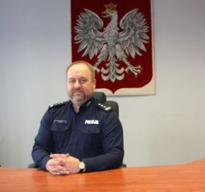 insp. Tomasz Jarzyna - Komendant Powiatowy Policji w Łowiczu.
