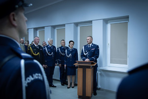 uroczysta zbiórka z okazji zdania i objęcia stanowiska Komendanta Powiatowego Policji.