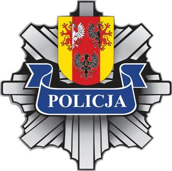tzw. policyjna gwiazda z napisem policja i insygniami województwa łodzkiego