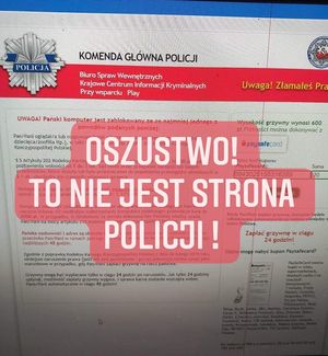 Napisz uwaga na oszustów.