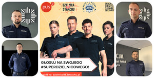 plakat z wizerunkami policjantów.